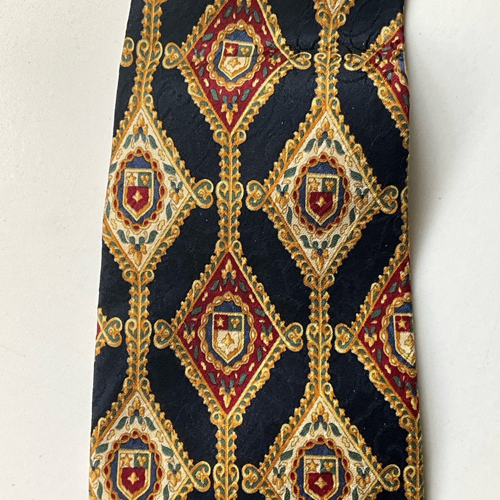 Christian Dior Monsieur Vintage Wide Silk Tie Made in France Paris Fait Main ~4” - Picture 3 of 5